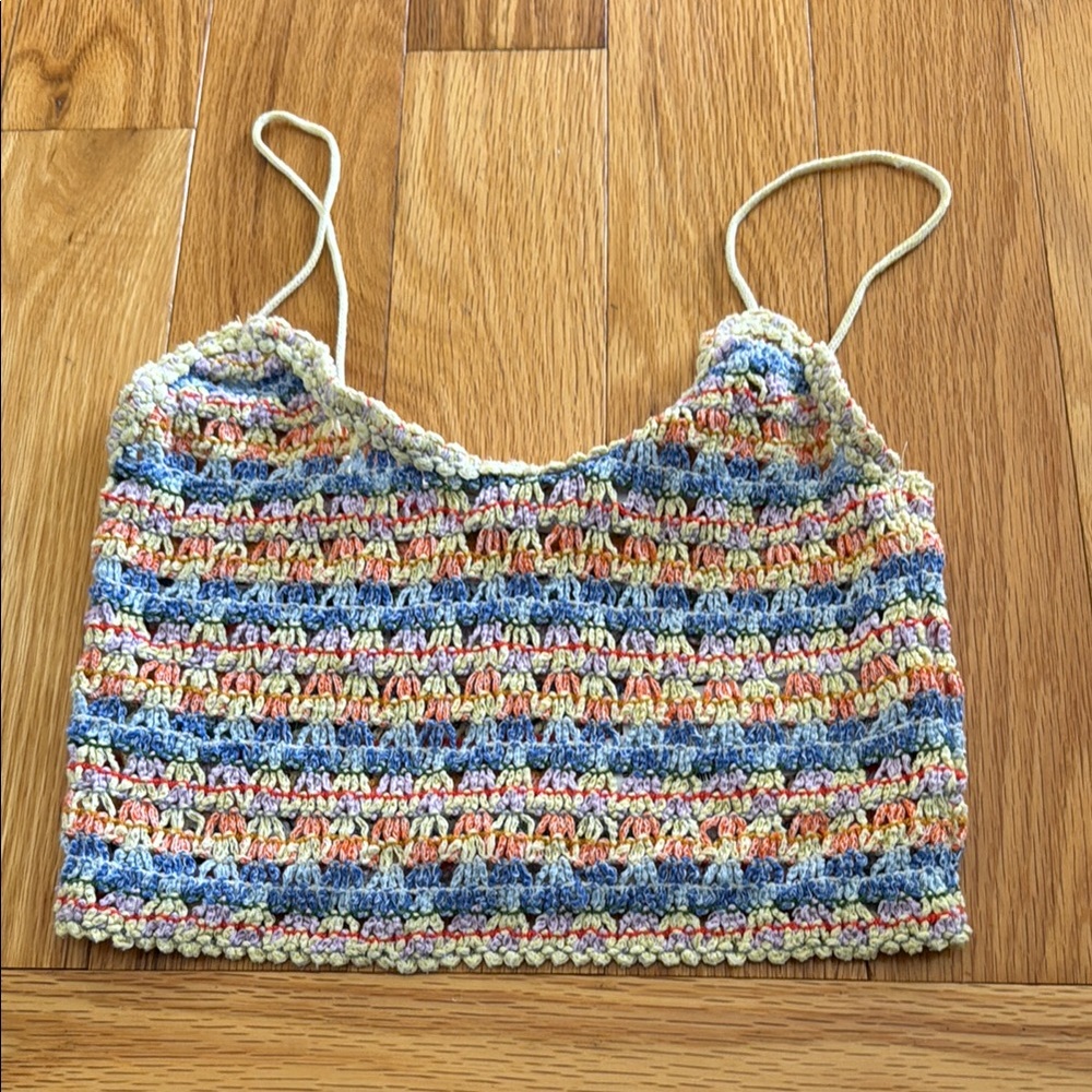 Zara Vibrant Striped Crochet Top